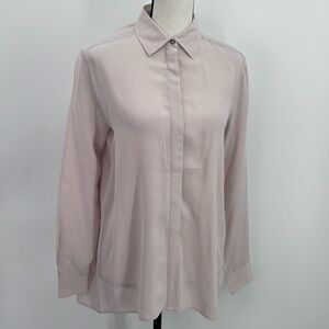 UEC Leo & Sage taupe colored silk blouse size small